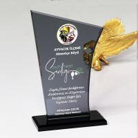 P136 Füme Kristal Cam Plaket